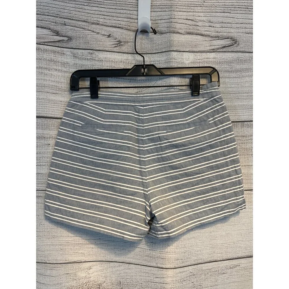 J.Crew Women's Striped Linen-Blend Drawstring Shorts Size 0
